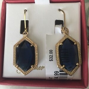 Glimmer and Grace Blue Crystal Earrings - NIB